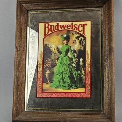 Lot 44 | Vintage Budweiser Wood Framed Mirror