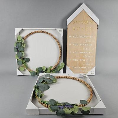 Lot 274 | Prinz At Home Kitchen Rules & Beaded Wreaths