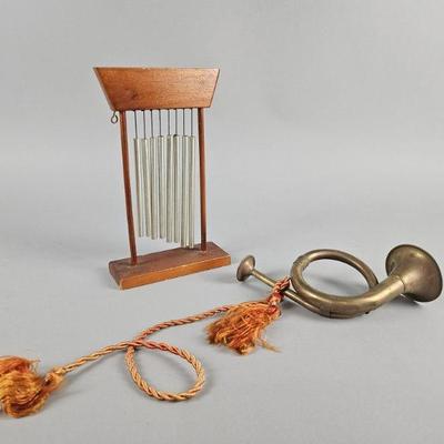 Lot 68 | Vintage Brass Horn & Table Chime