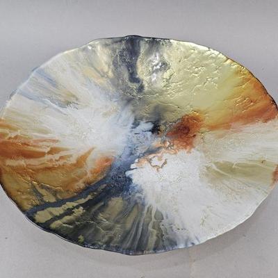 Lot 119 | Abstract Pattern Metallic Glass Bowl
