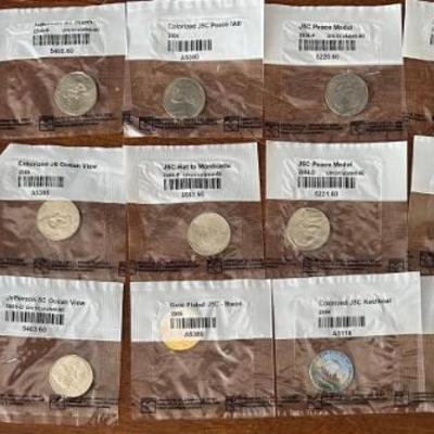 Lot Of Assorted 2000's Gold Plated And Colorized Nickels - Littleton Coin Co., Peace Metal, Ocean View