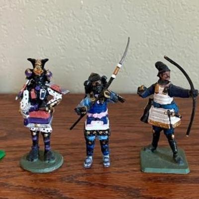 Hand Painted American & Samurai Soldiers - Metal Toy Soldiers (as Is) 