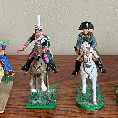 4 Trophy Miniatures Mounted Soldiers Napoleon - Lancers Toy Soldiers Metal 