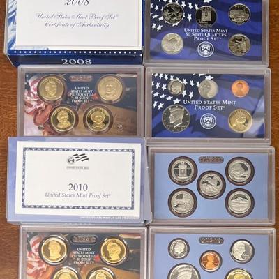 2008 And 2010 US Mint Proof Sets