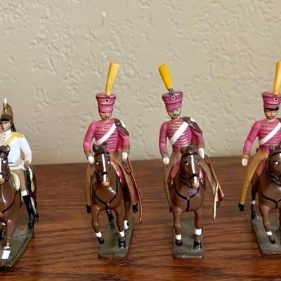 6 Vintage C. B. G. Mignot France Mounted Soldiers Metal