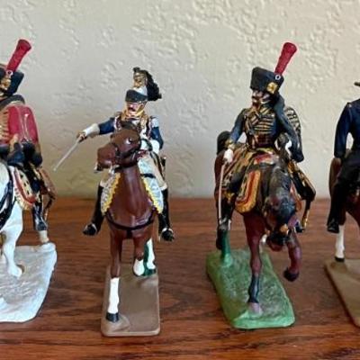6 J. R. Miniature USA Mounted Lead Soldiers - Toy Soldiers 