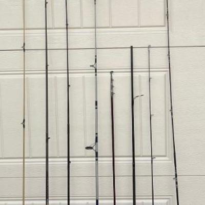 7 Assorted Fishing Rods - Vintage Bamboo, Shakespeare, Zebco, And More