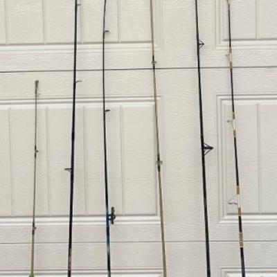 6 Assorted Fishing Rods With Lures - Cardinal, Ryobi, Ambassador, Abu Garcia, South Bend, And More