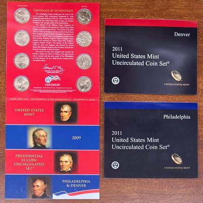 2009 And 2011 US Mints Uncirculated Coin Sets - Denver And Philadelphia 