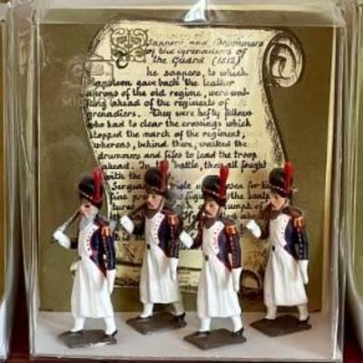 3 Boxed Sets Vintage C. B. G. Mignot France Boxes Soldier Scenes - French Infantry - Toy Metal Soldiers 