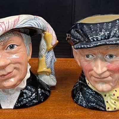 Royal Doulton 1986 Pearly King And Queen 7" Toby Mugs - D6759 And D6760