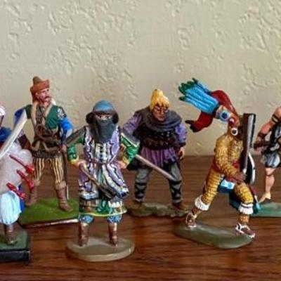 14 Vintage Assorted Toy Soldiers Metal - Aztecs - Barbarians - Samurai - Valiant - JR And More