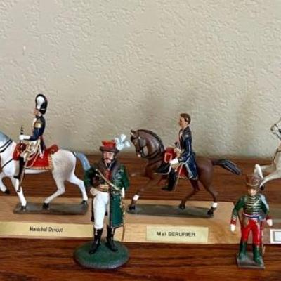 Vintage Metal Toy Soldiers - Soult - Davout - Mal Serurier - Marchel Berthier - Del Prado - Rose - C. B. G. 