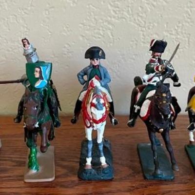 7 J. R. Miniatures USA Mounted Lead Metal Soldiers - Toy Soldiers 