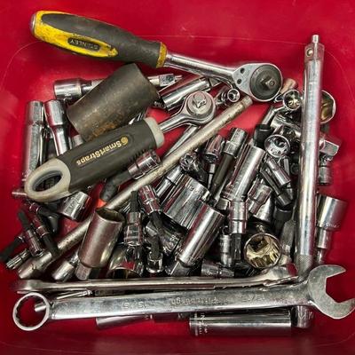Assorted Sockets, Ratchets, And Wrenches Standard And Metric