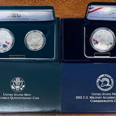 US Mint 2002 Military Academy Bicentennial Commemorative Coin, 1992 Columbus Quincentenary Coin