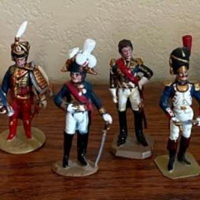 12 Vintage Hand Painted Metal Toy Soldiers Berliner & Napoleonic 