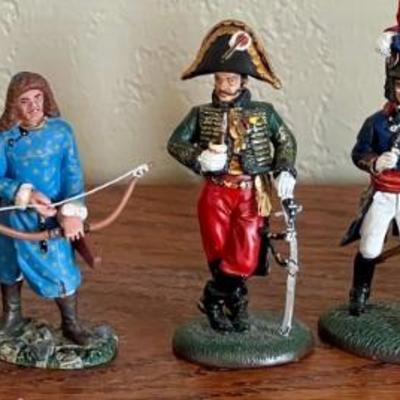7 Del Prado Collection Toy Soldiers Metal - Mongolian Archer - Samurai - Napoleon - Cavaliere Guard 