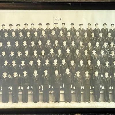 Antique Company 1037 - 43 Regiment 2 Battalion 5 U S Naval  Training Station Photograph Farragut Idaho