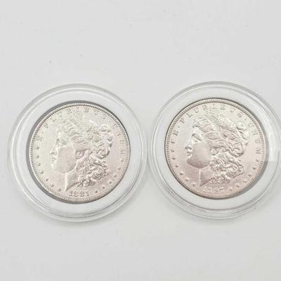 #618 • (2) 1881-1897 Morgan Silver Dollars
