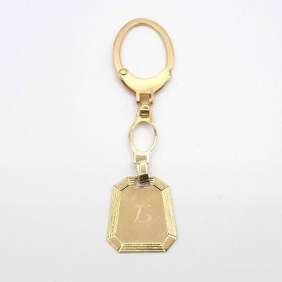 #200 • 18K Gold Keychain with Etched "L", 10g
