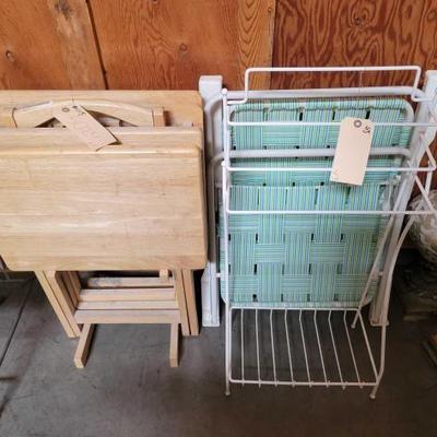 #5024 • Metal Rack 2 Lawn Chair and 4 TV Trays

