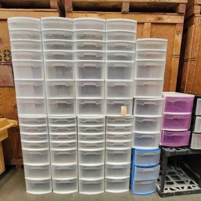 #5006 • 12Plastic Storage Cubbies and 1 Plastic Rack
