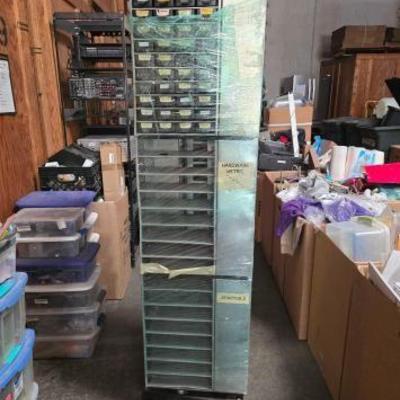 #2112 • Stacked Metal Organization Cabinet with Dolly
