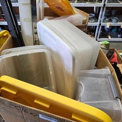 #2516 • 2 Boxes of Plastic Totes with Lids
