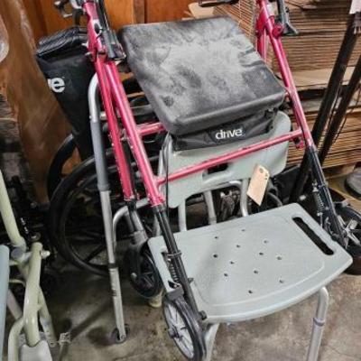 #4084 • Shower Chair, 2 Walkers, and Wheelchair
