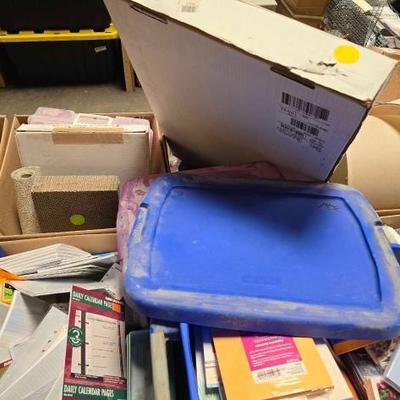 #2226 • Photo Cases, Plastic Totes, Stationary Supplies, Tape, Toaster Oven, Clothes, Napkins
