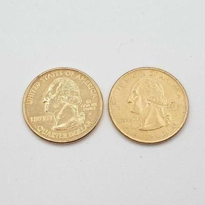 #634 • (2) 2000 & 2003 Gold Washingon Quarter Dollars
