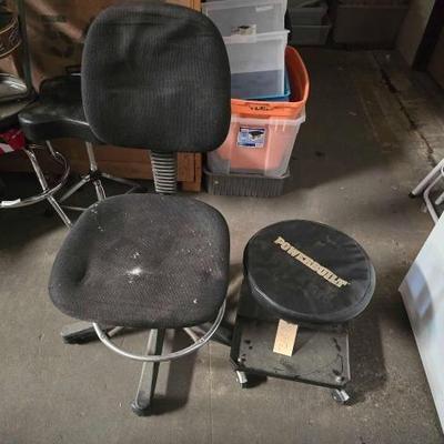 #2142 • Office Chair and Shop Stool
