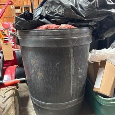 #3192 • Outside Trash Can with Tarp & Tools & More
