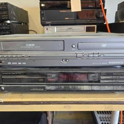 #1034 • Technics Disc Player SL-P220 and Magnavox DVD/VHS Player MWD2205
