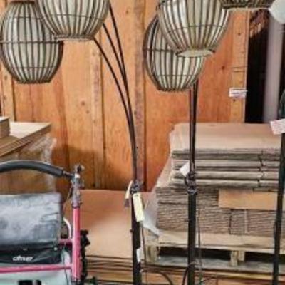 #4086 • 2) 7' Floor Lamps with Matching 34" Tall Lamp
