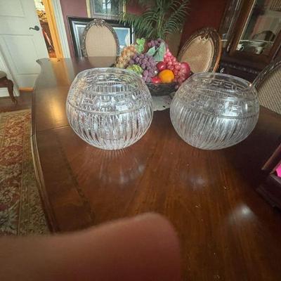 large crystal rose bowls