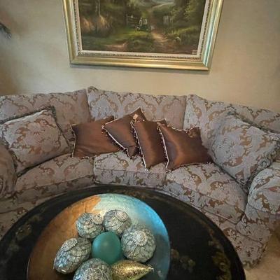 Bassett curved sofa - mid century modern style