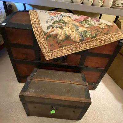 Antique shipping trunks