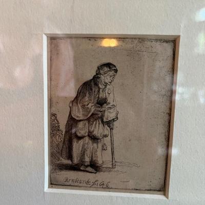 An original Rembrandt etching, 1646