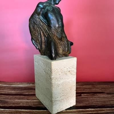 Bronze tabletop sculptures by modern Spanish artist Carme Albaiges (1956- ). “Sharp and refined, rational and passionate, this artist has...