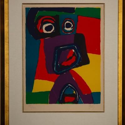 Karel Appel (1921-2006), Dutch, color lithograph, Untitled (animal), signed and dated Appel ’69 in pencil, numbered 74/120, 34” x 24”