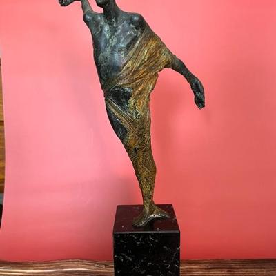 Bronze tabletop sculptures by modern Spanish artist Carme Albaiges (1956- ). “Sharp and refined, rational and passionate, this artist has...