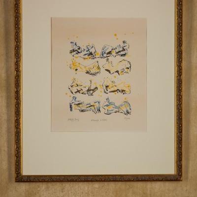 Henry Moore (1898-1986), Homage A Rodin, color lithograph, #AP, 1966, Wolfsenberger, Arted Editions d’Art pub, Cramer 59