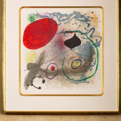 Joan Miró (1893-1983)
BATTEMENT II (MAEGHT 501)
Color lithograph, 1968, on Rives BFK paper, signed and numbered 18/75 in pencil, printed...