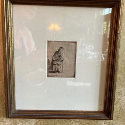 An original Rembrandt etching, 1646