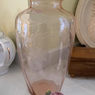 Pink depression glass