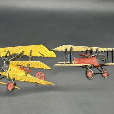 (2) Metal Bi Planes- Decor