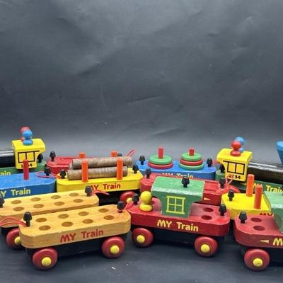 Vintage Wooden Train Set by Montgomery Schoolhouse