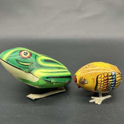 Whimsical Metal Frog & Chic Tin Toys